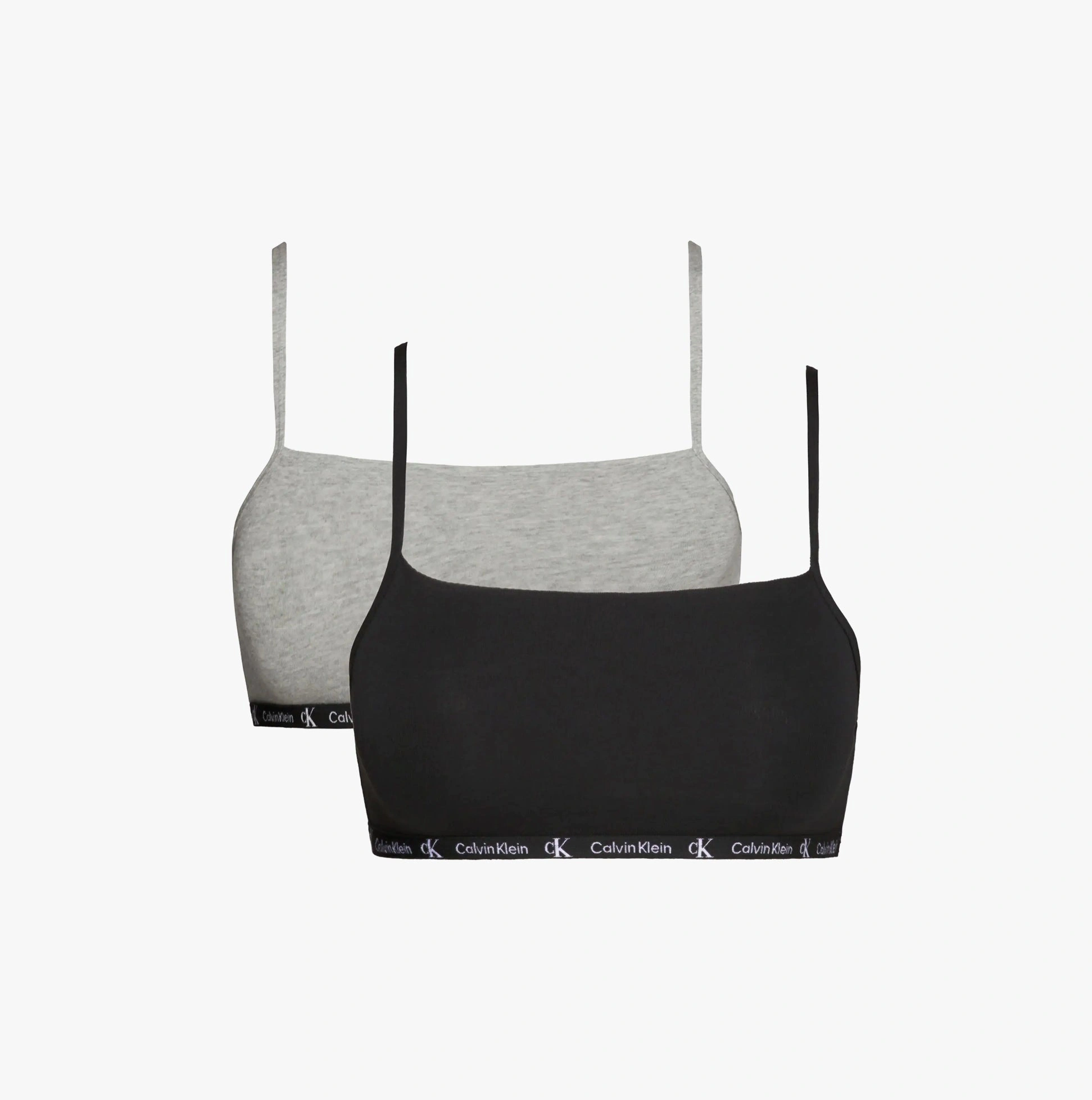 Calvin Klein 90s Cotton Bralette: Effortless Black/Grey Heather Comfort.